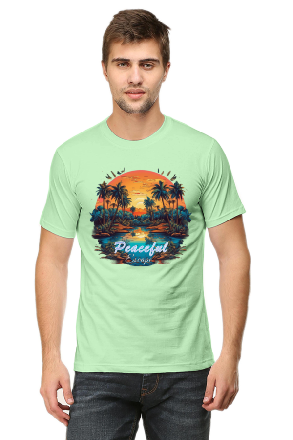 Peaceful Escape Graphic Classic Crew T-Shirt - Image 2