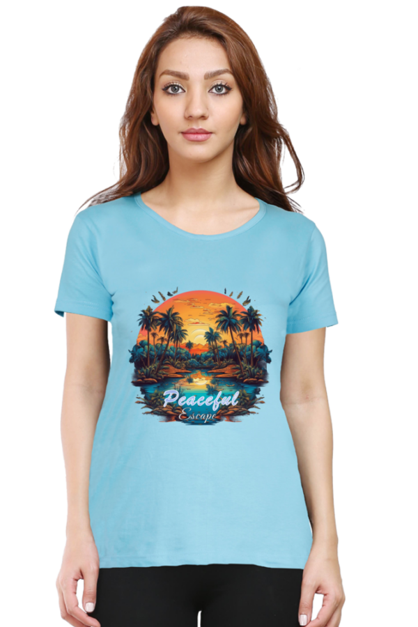 Peaceful Escape Graphic Printed T-Shirt - Image 3
