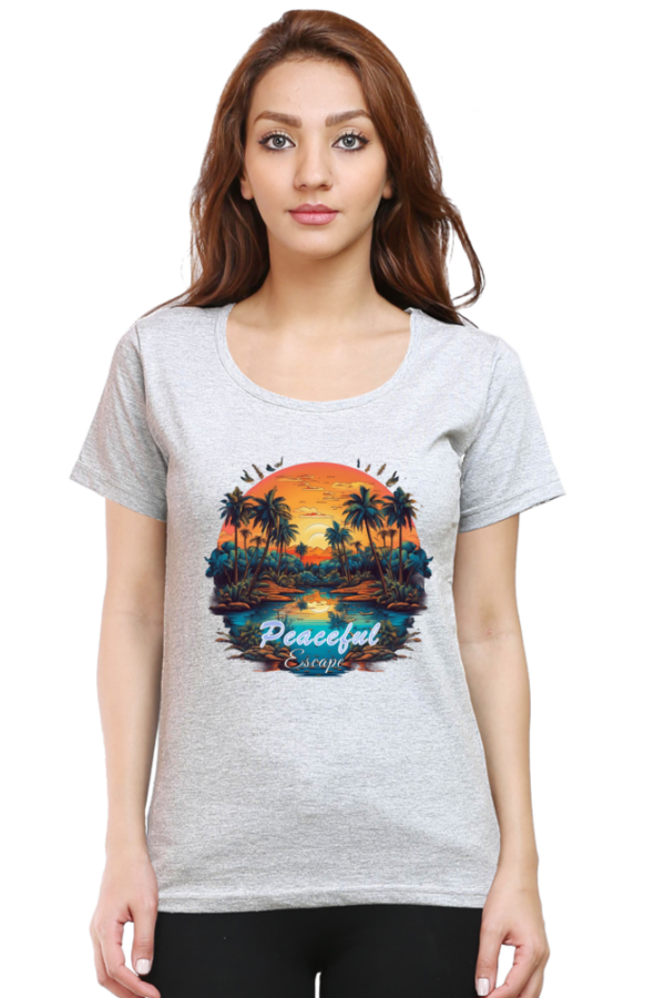 Peaceful Escape Graphic Printed T-Shirt - Image 5