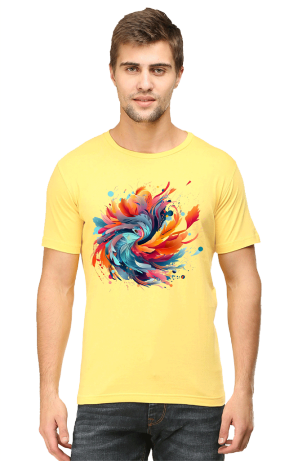 Cream of colors Brushstrokes Graphic T-shirt - Image 9