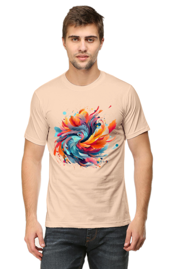 Cream of colors Brushstrokes Graphic T-shirt - Image 4