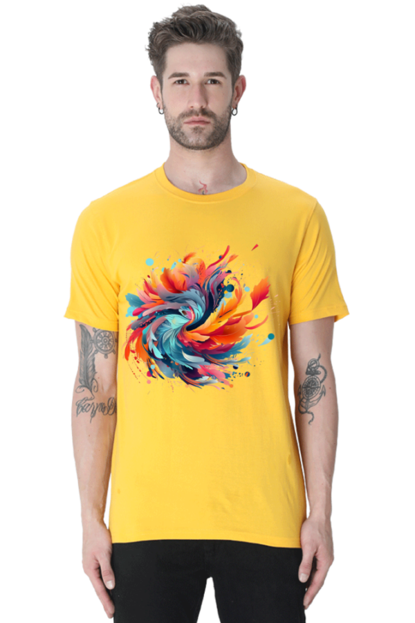 Cream of colors Brushstrokes Graphic T-shirt - Image 7