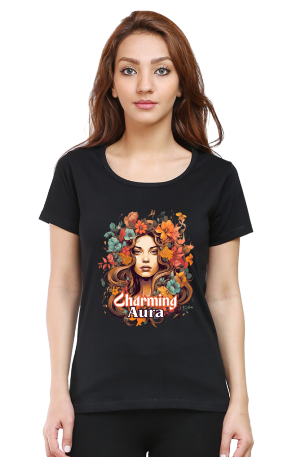 Charming Aura Floral Graphic T-Shirts - Image 5