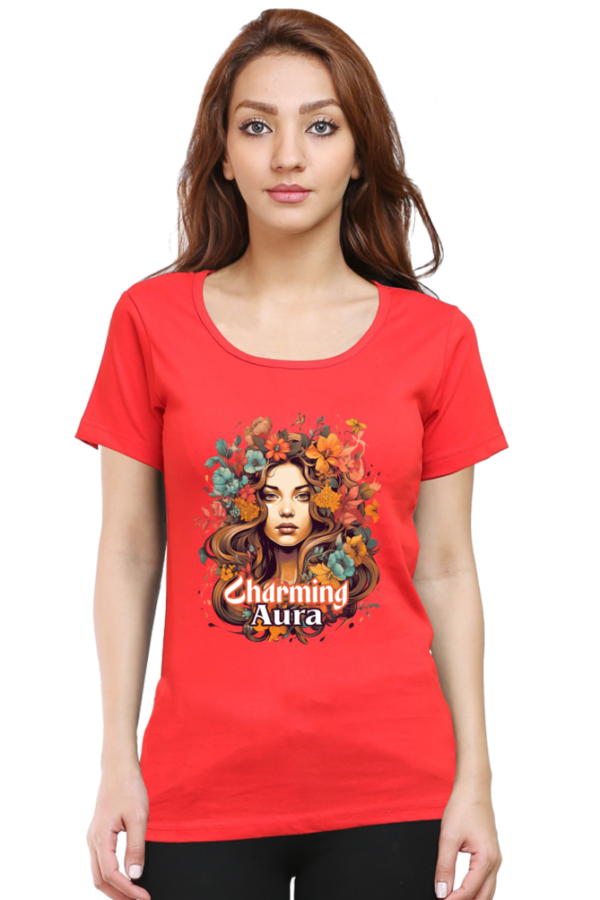 Charming Aura Floral Graphic T-Shirts - Image 4
