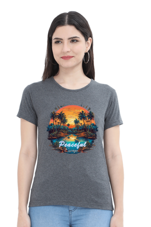 Peaceful Escape Graphic Printed T-Shirt - Image 4