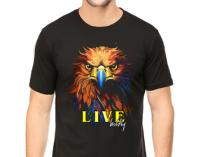 Live Boldly Eagle Graphic Print T-Shirt