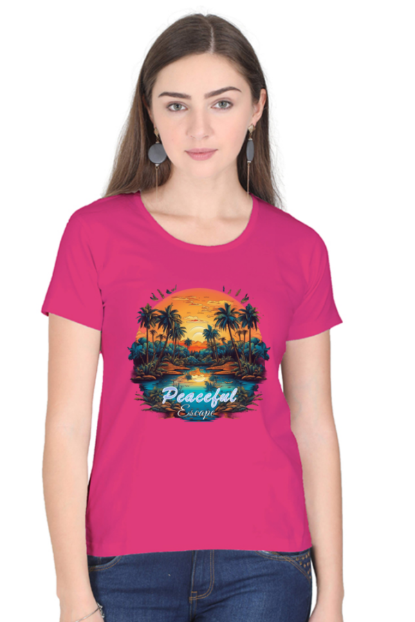 Peaceful Escape Graphic Printed T-Shirt - Image 2