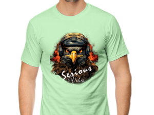Serious Vibes Eagle Headset Graphic T-Shirt