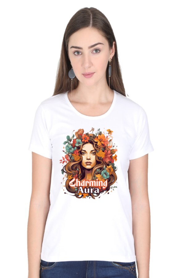 Charming Aura Floral Graphic T-Shirts - Image 6