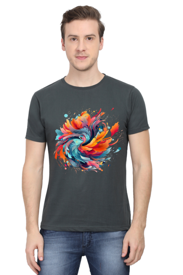 Cream of colors Brushstrokes Graphic T-shirt - Image 5