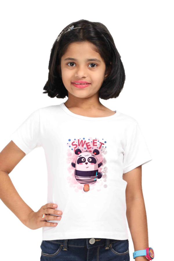 Sweet Girls Cotton T-Shirt with Teddy Bear - Image 6