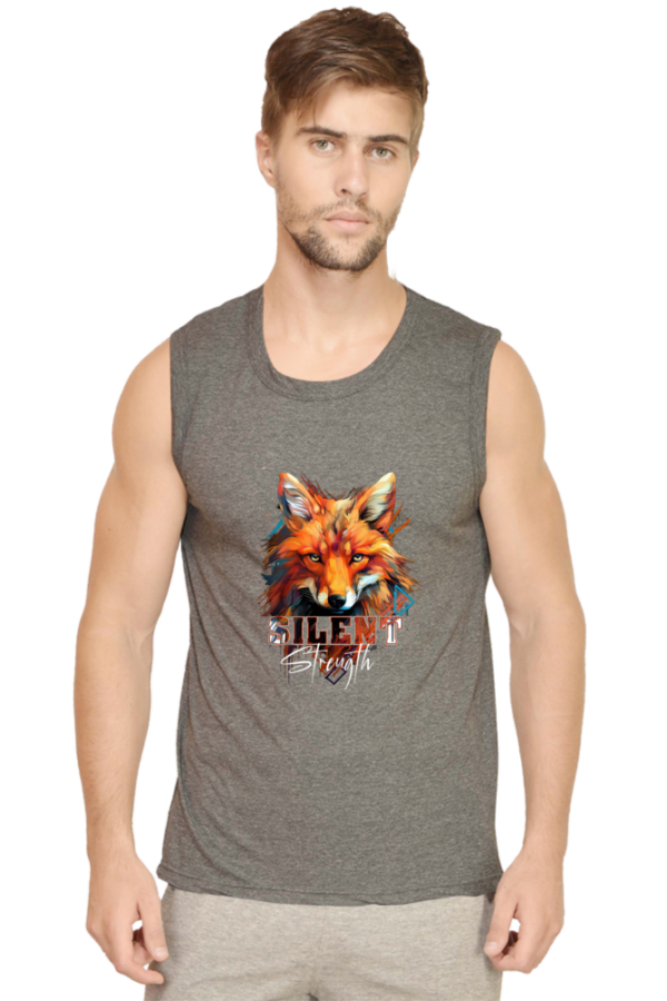 Silent Strength Men’s Sleeveless Wolf T-Shirt