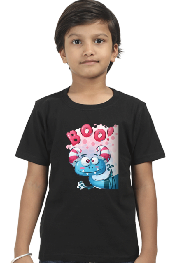 Boys' Cotton "Boo!" Cartoon Animal T-Shirt - Image 6