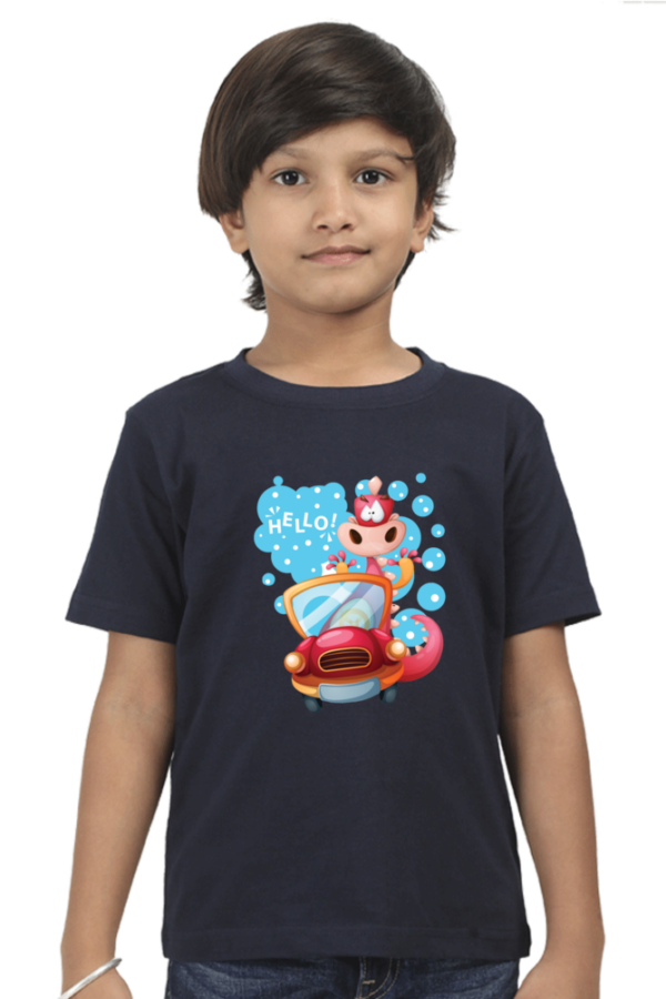 Cute Cartoon Animal Hello Cotton T-Shirt - Image 5