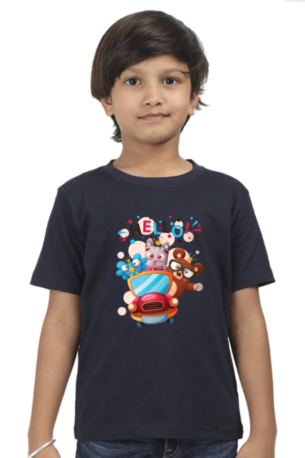 Fun Cartoon Animals Boys' Cotton T-Shirt - Image 4
