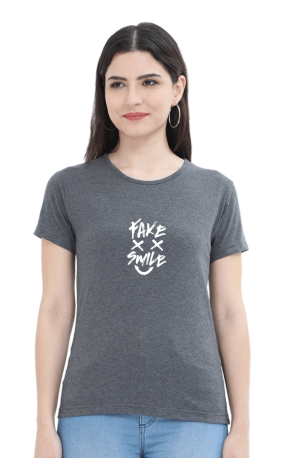 Fake Smile Statement Cotton T-Shirt - Image 5