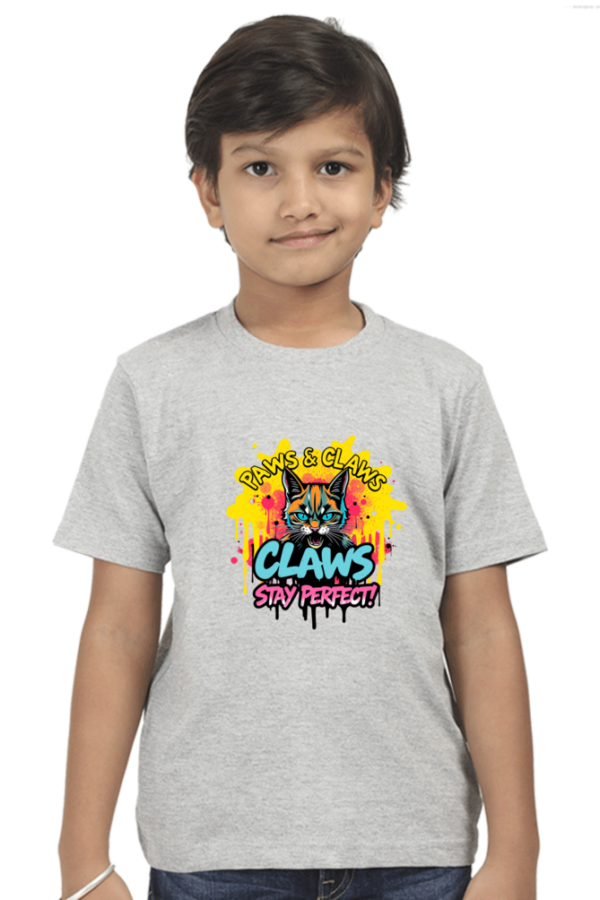 Angry Cat "Claws" Boys' Crew T-Shirt - Image 4
