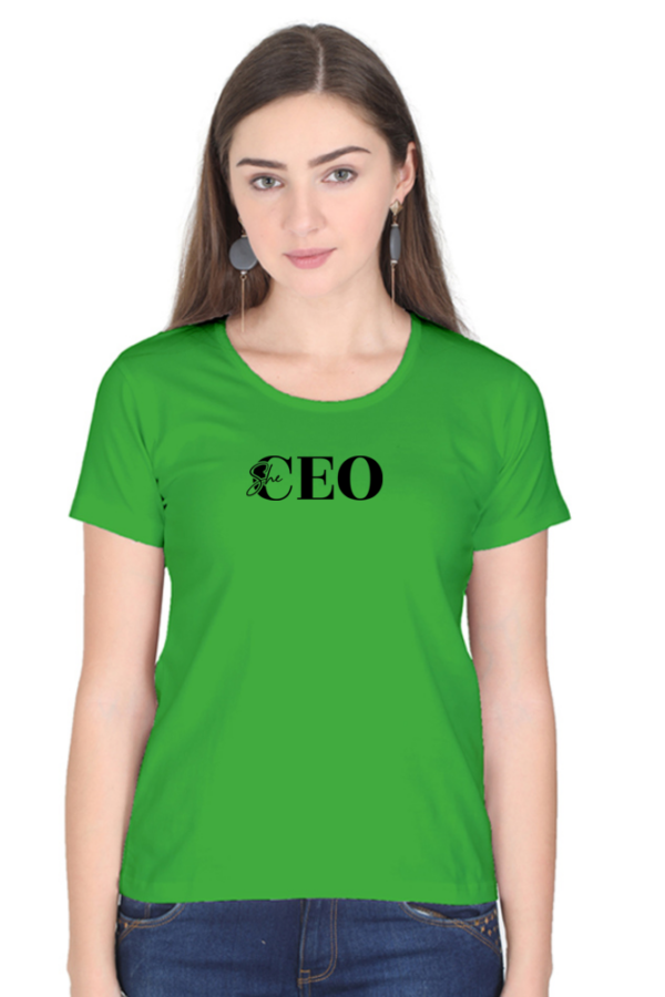"She CEO" Empowerment Cotton T-Shirt - Image 4