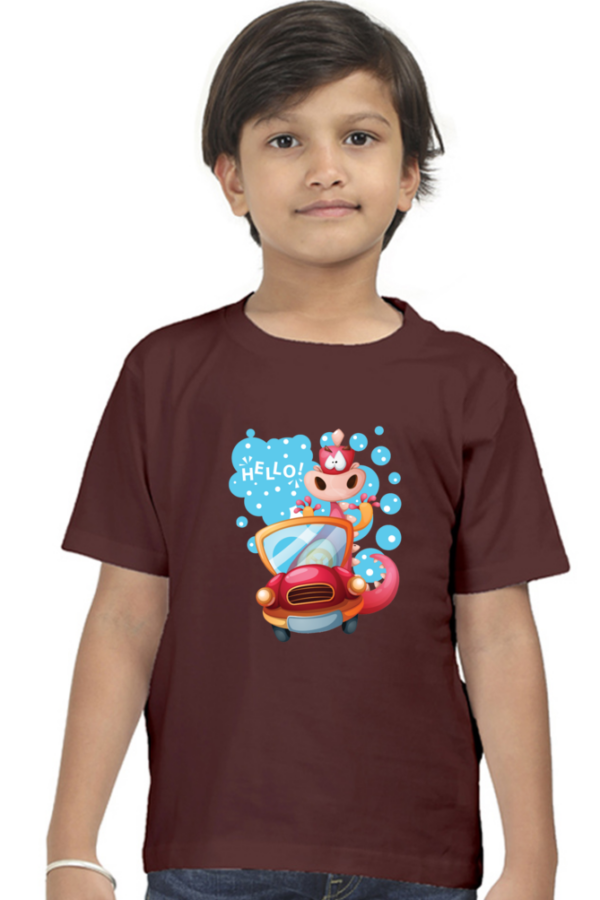 Cute Cartoon Animal Hello Cotton T-Shirt - Image 3