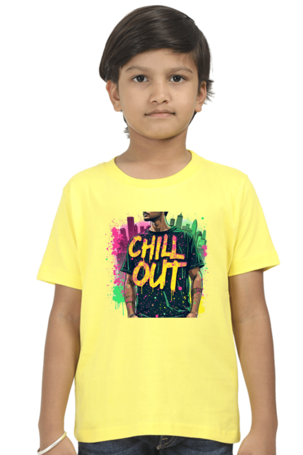 "Chill Out" Man in Cityscape Boys' Crew T-Shirt