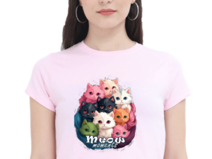 Women's Meow Moments Crop Top | Adorable Colorful Kitten Basket Print