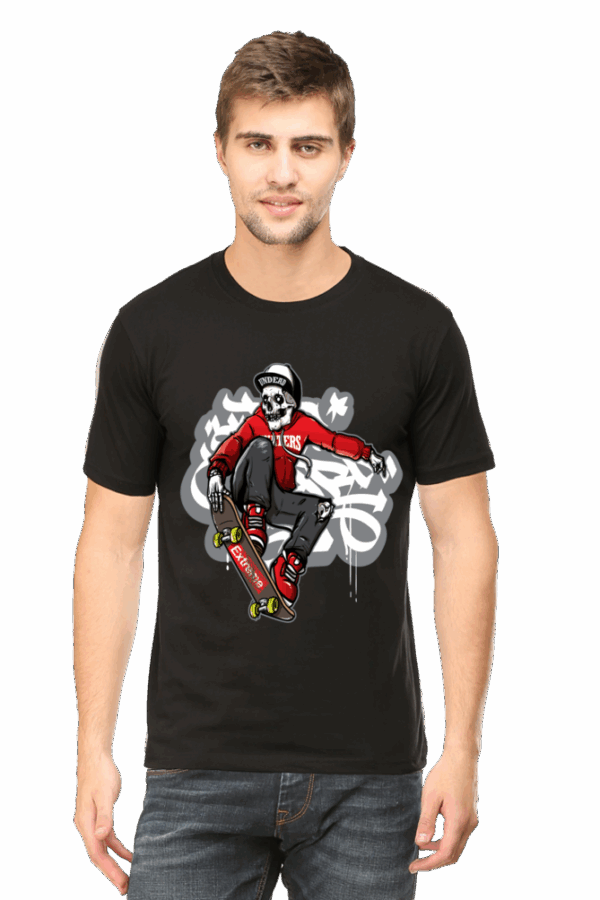 Undead & Extreme Skateboard Man Cotton T-Shirt - Image 6