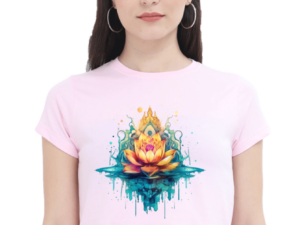 Serene Lotus Water Women's Crop Top | 100% Cotton, Stylish & Comfortable