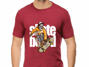 Undead & Skateboard Rebel Cotton T-Shirt – Bold Street Style with Skull Power