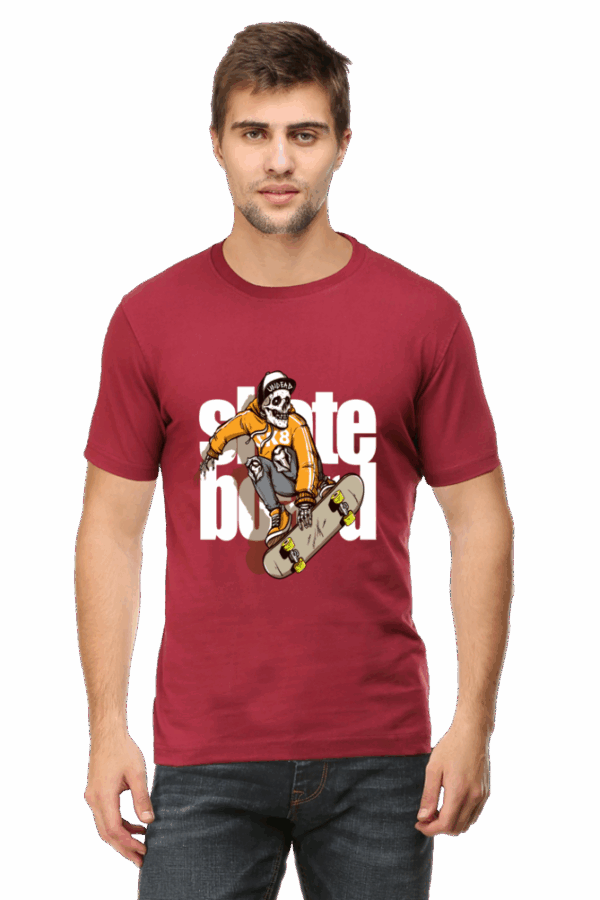 Undead & Skateboard Rebel Cotton T-Shirt – Bold Street Style with Skull Power