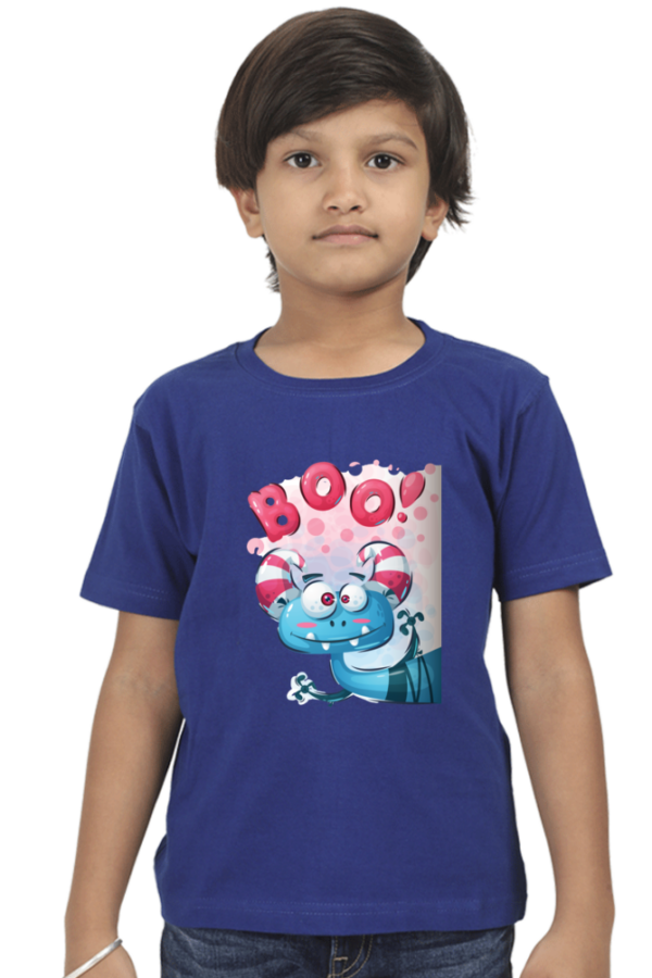 Boys' Cotton "Boo!" Cartoon Animal T-Shirt - Image 4