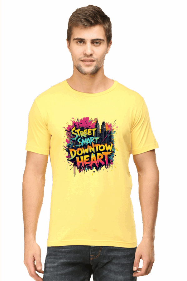Classic "Street Smart Downtown Heart" City View Cotton T-Shirt - Image 4