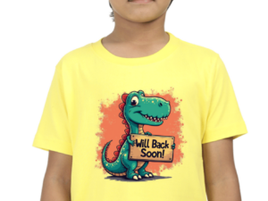 Dino "Will Back Soon" Boys' Crew T-Shirt