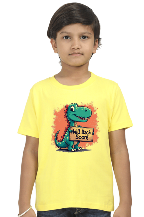 Dino "Will Back Soon" Boys' Crew T-Shirt