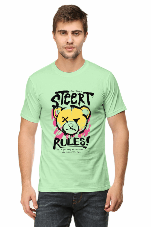Back Street Rules Teddy Cartoon Cotton T-Shirt – Casual Streetwear Vibe
