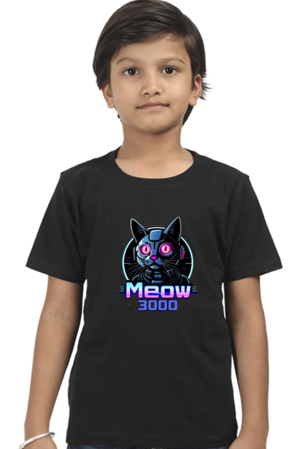 Robotic Cat "Meow 3000" Boys' Crew T-Shirt - Image 6