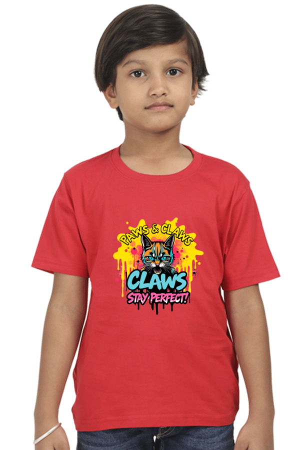 Angry Cat "Claws" Boys' Crew T-Shirt - Image 3