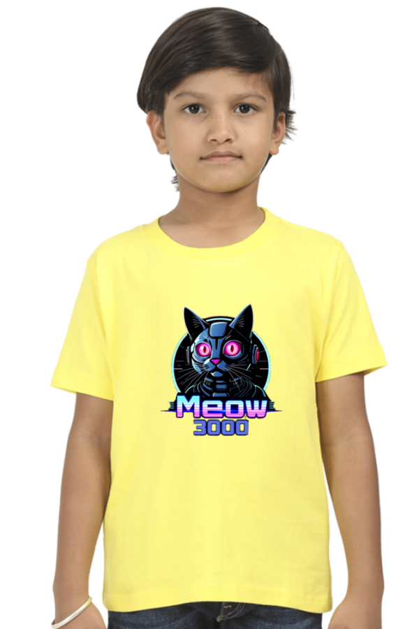 Robotic Cat "Meow 3000" Boys' Crew T-Shirt