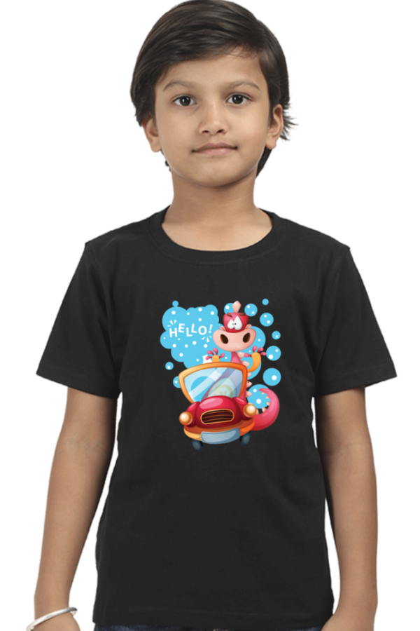 Cute Cartoon Animal Hello Cotton T-Shirt - Image 6