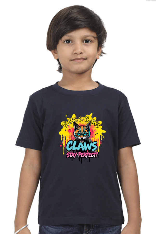 Angry Cat "Claws" Boys' Crew T-Shirt - Image 5