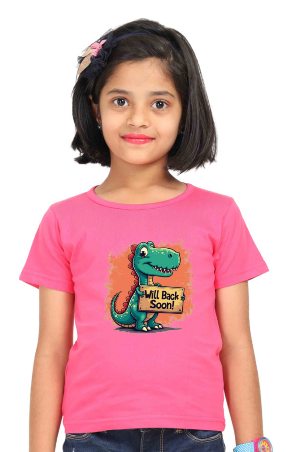 Girls' "Will Back Soon" Dino T-Shirt