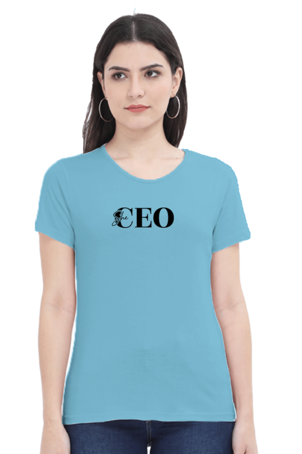 "She CEO" Empowerment Cotton T-Shirt - Image 2