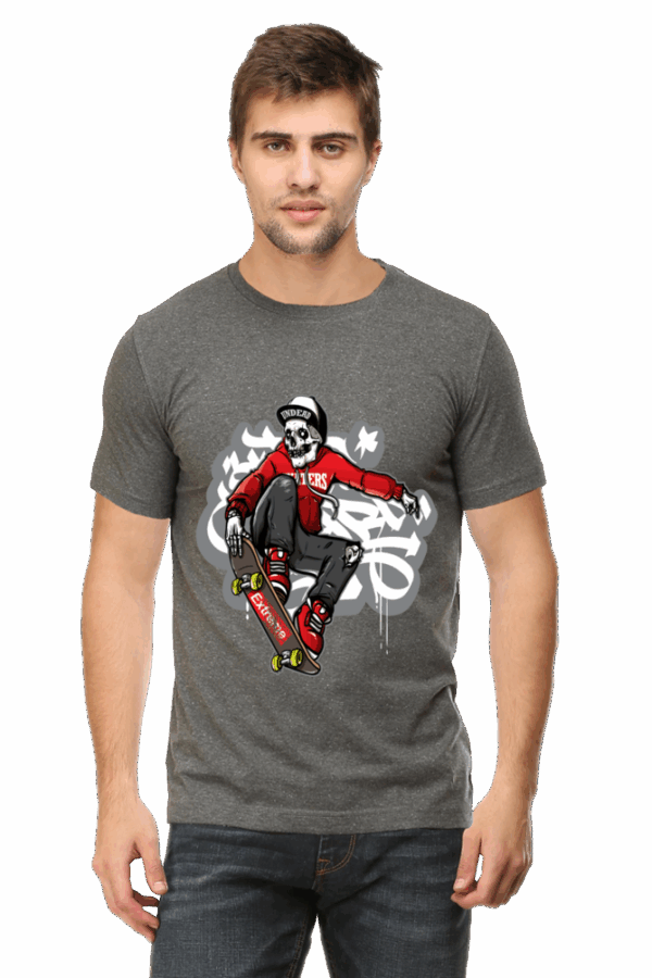 Undead & Extreme Skateboard Man Cotton T-Shirt - Image 3