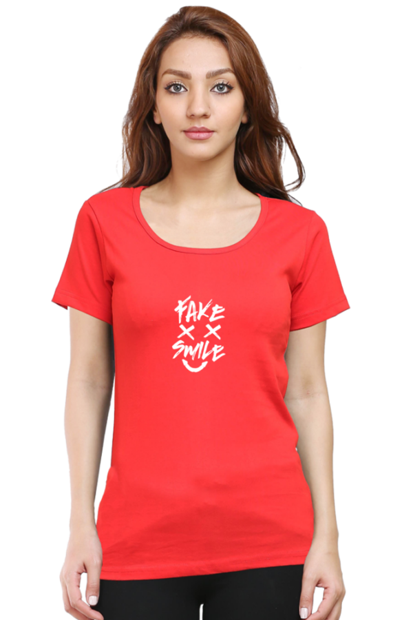 Fake Smile Statement Cotton T-Shirt - Image 3