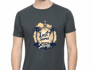 Lost? Same" Coconut Tree & Vintage Timer Cotton T-Shirt – Chill Vibe Style