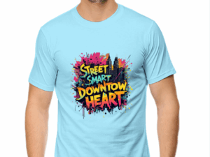 Classic "Street Smart Downtown Heart" City View Cotton T-Shirt