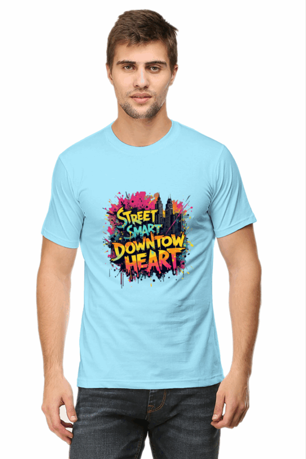 Classic "Street Smart Downtown Heart" City View Cotton T-Shirt