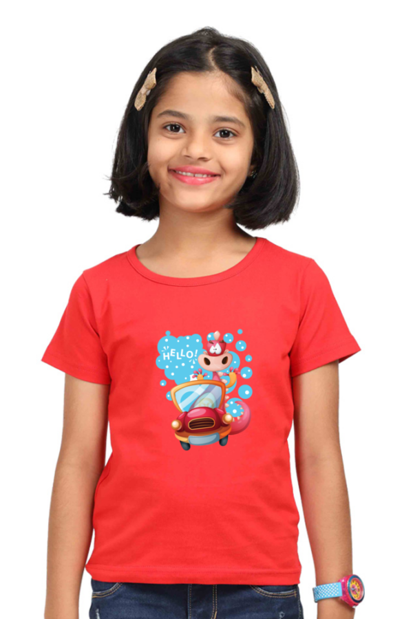 Fun Girls' Cotton Hello T-Shirt - Image 2