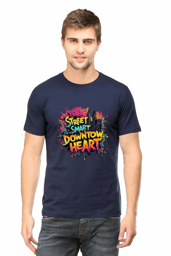 Classic "Street Smart Downtown Heart" City View Cotton T-Shirt - Image 5