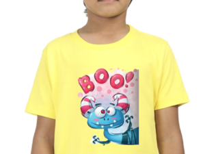 Boys' Cotton "Boo!" Cartoon Animal T-Shirt