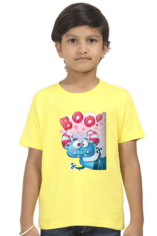 Boys' Cotton "Boo!" Cartoon Animal T-Shirt